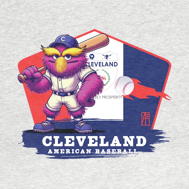 USA - American BASEBALL - Cleveland - Baseball mascot - Cleveland baseball by ArtProjectShop